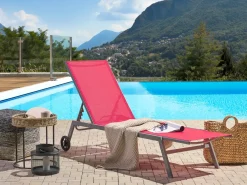 Lettino Prendisole LEVANZO Metallo Rosso