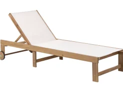 Lettino Prendisole PEDESINA Legno d'acacia Beige