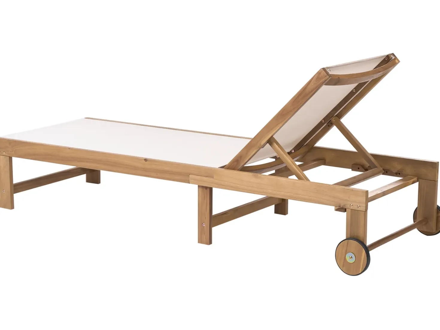 Lettino Prendisole PEDESINA Legno d'acacia Beige