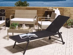 Lettino Prendisole PORTOFINO Metallo Nero