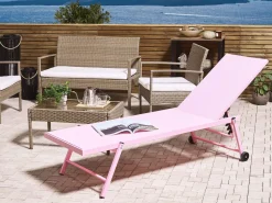 Lettino Prendisole PORTOFINO Metallo Rosa