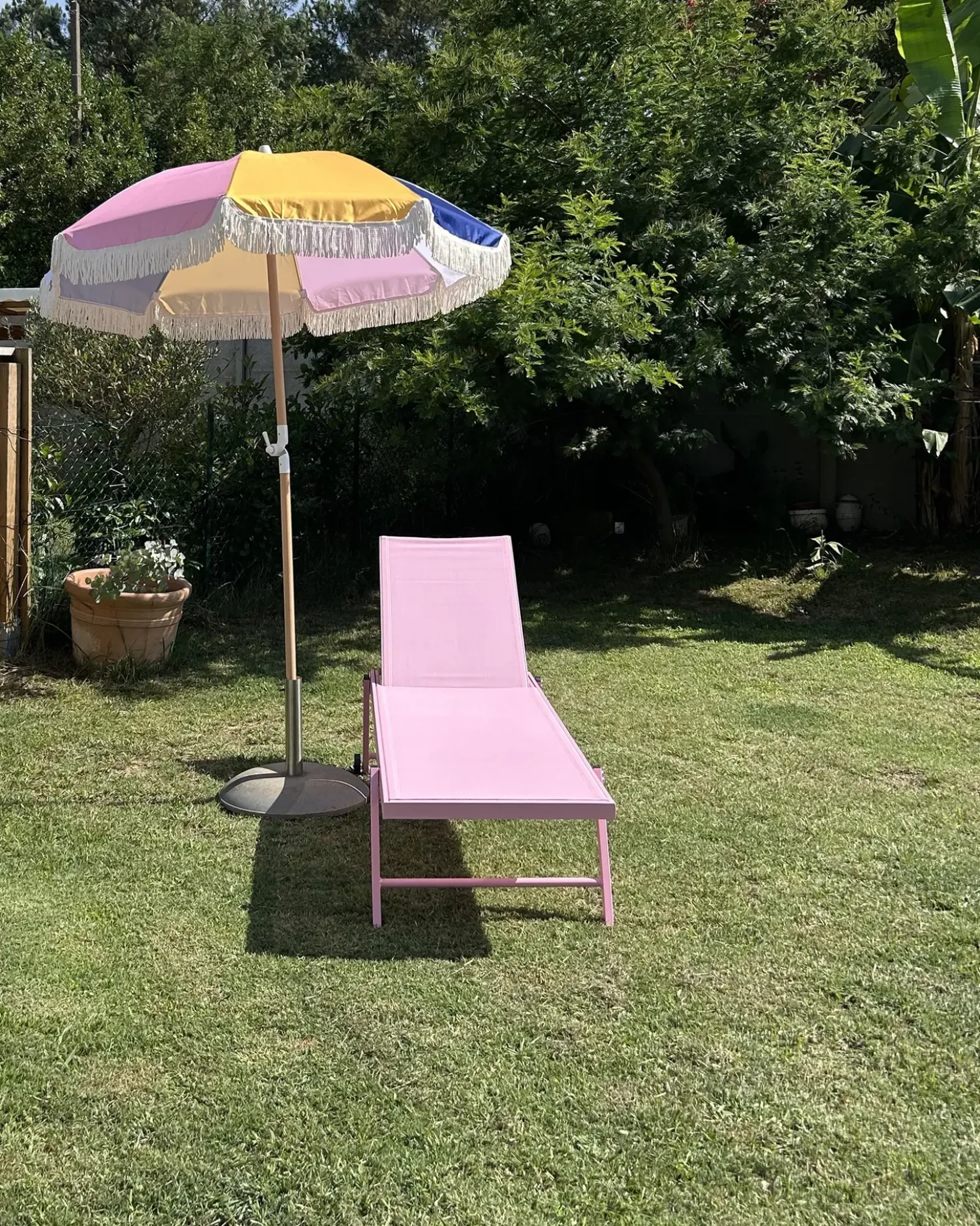 Lettino Prendisole PORTOFINO Metallo Rosa