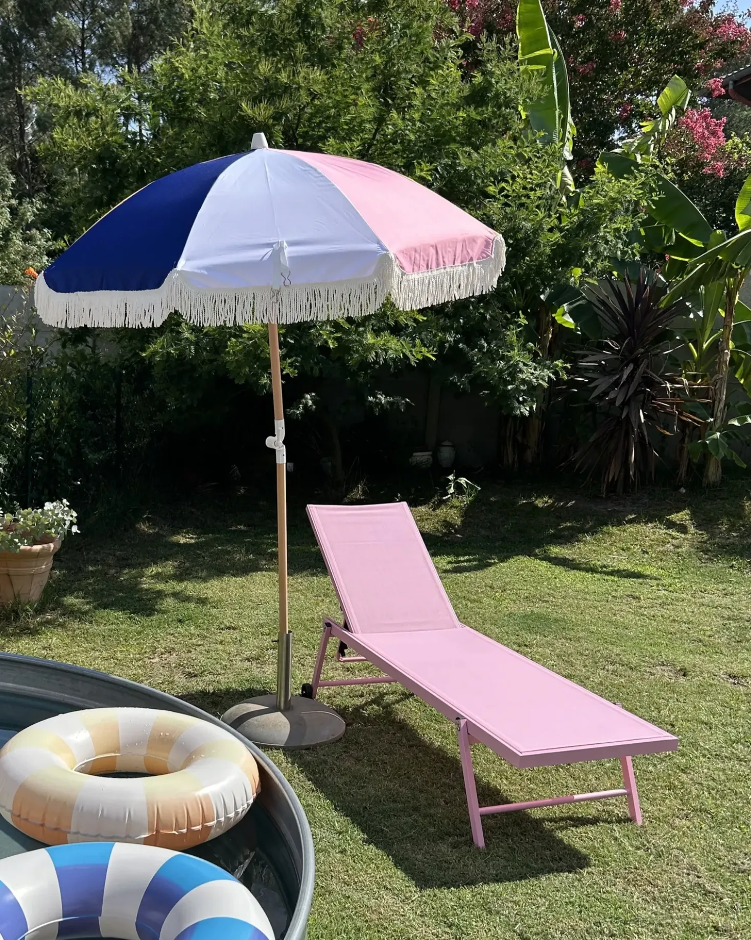 Lettino Prendisole PORTOFINO Metallo Rosa