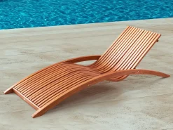 Lettino Prendisole TANARO Legno di larice Marrone