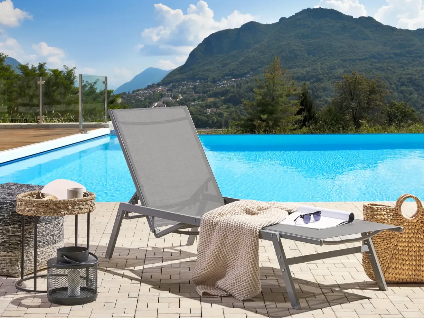 Lettino Prendisole VERNAZZA Metallo Grigio