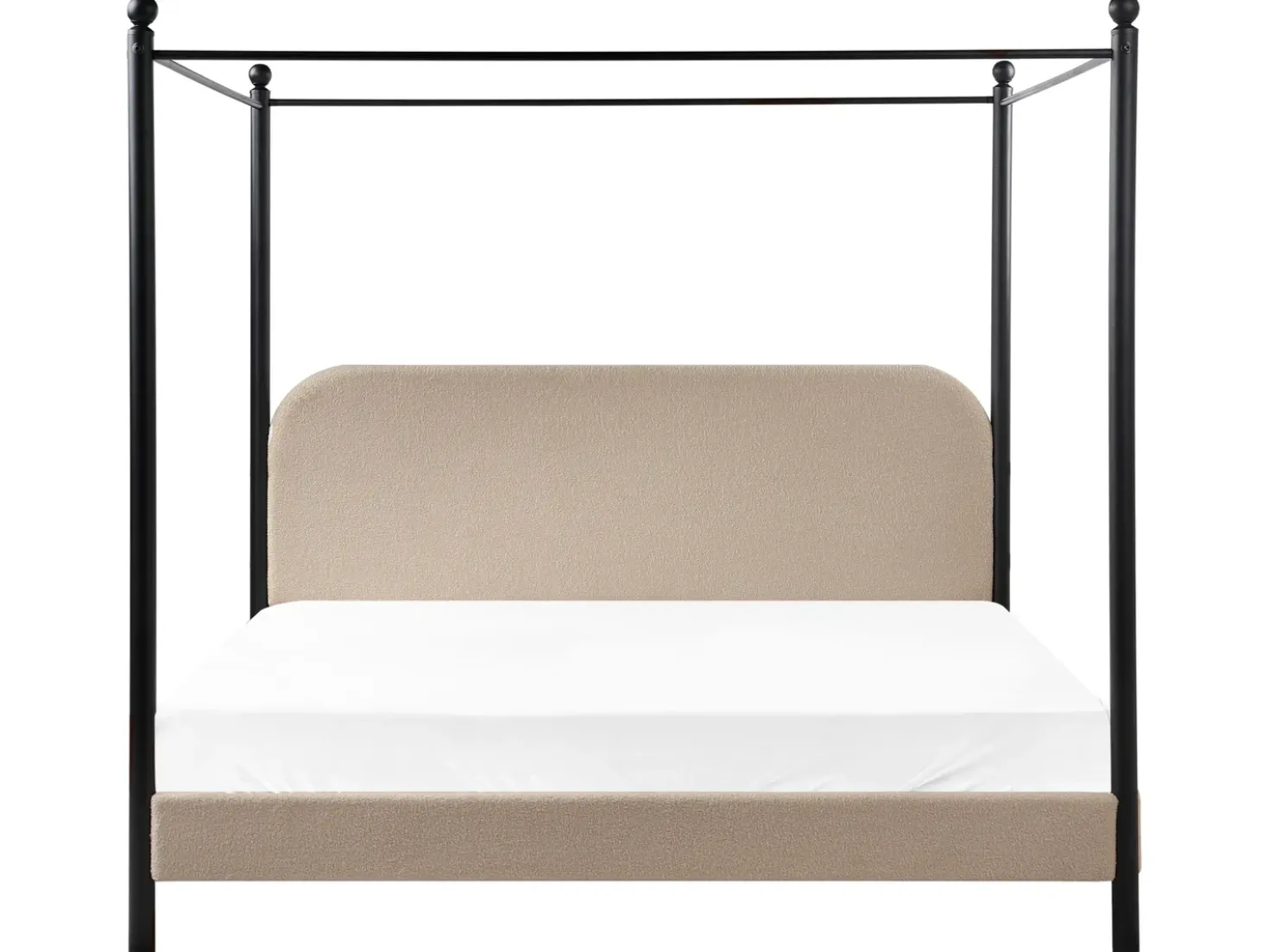 Letto a baldacchino Bouclé DANNEMOIS 180 x 200 cm Tortora