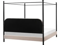 Letto a baldacchino Bouclé DANNEMOIS 180 x 200 cm Tortora