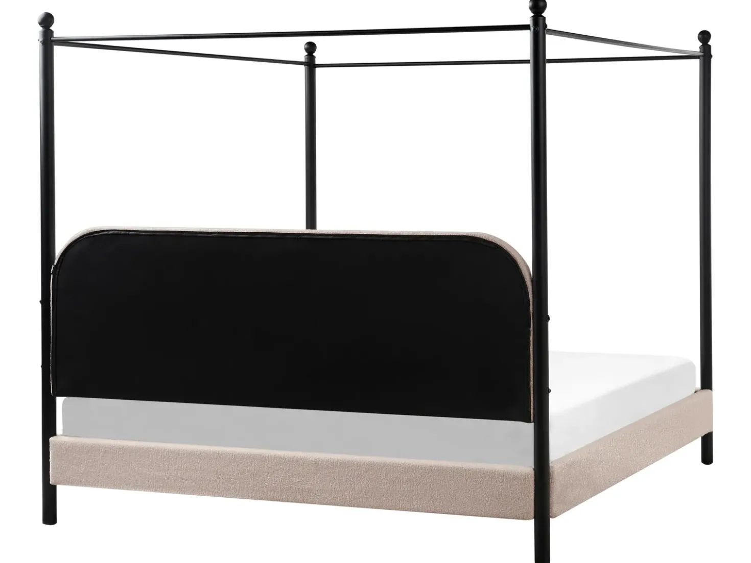 Letto a baldacchino Bouclé DANNEMOIS 180 x 200 cm Tortora