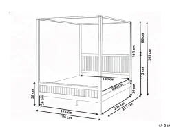 Letto a baldacchino Legno HARFLEUR 180 x 200 cm Marrone chiaro