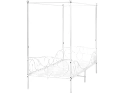 Letto a baldacchino Metallo SORMERY 90 x 200 cm Bianco