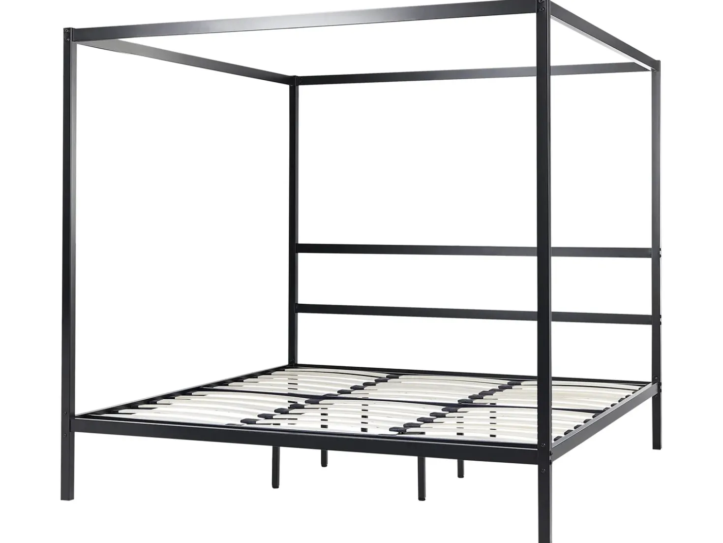Letto a baldacchino Metallo LESTARDS 180 x 200 cm Nero