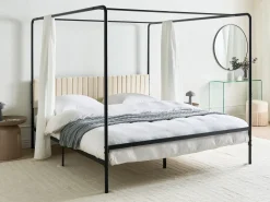 Letto a baldacchino Metallo MIRABEAU 180 x 200 cm Nero