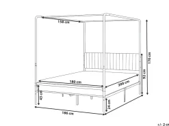 Letto a baldacchino Metallo MIRABEAU 180 x 200 cm Nero