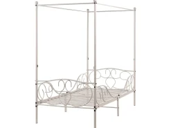 Letto a baldacchino Metallo SORMERY 90 x 200 cm Beige chiaro