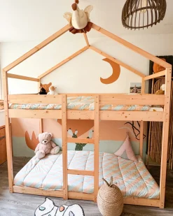 Letto a castello Casa Legno di pino LABATUT 90 x 200 cm Marrone chiaro