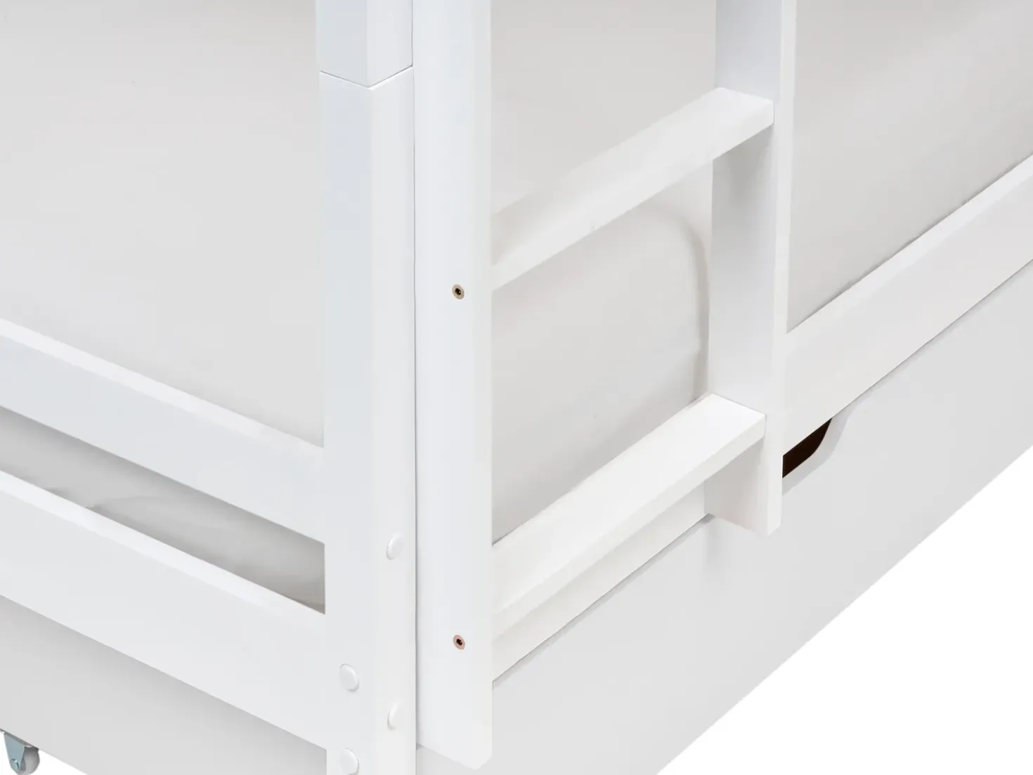 Letto a castello con cassetti Casa Legno di pino TERNAS 90 x 200 cm con contenitore Bianco