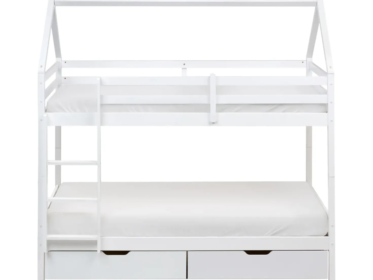 Letto a castello con cassetti Casa Legno di pino TERNAS 90 x 200 cm con contenitore Bianco