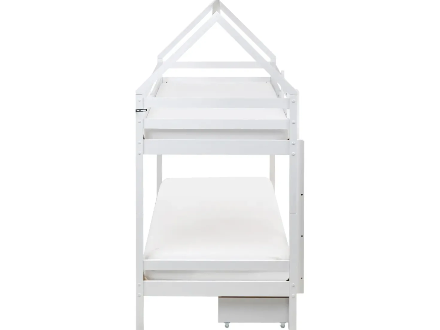 Letto a castello con cassetti Casa Legno di pino TERNAS 90 x 200 cm con contenitore Bianco