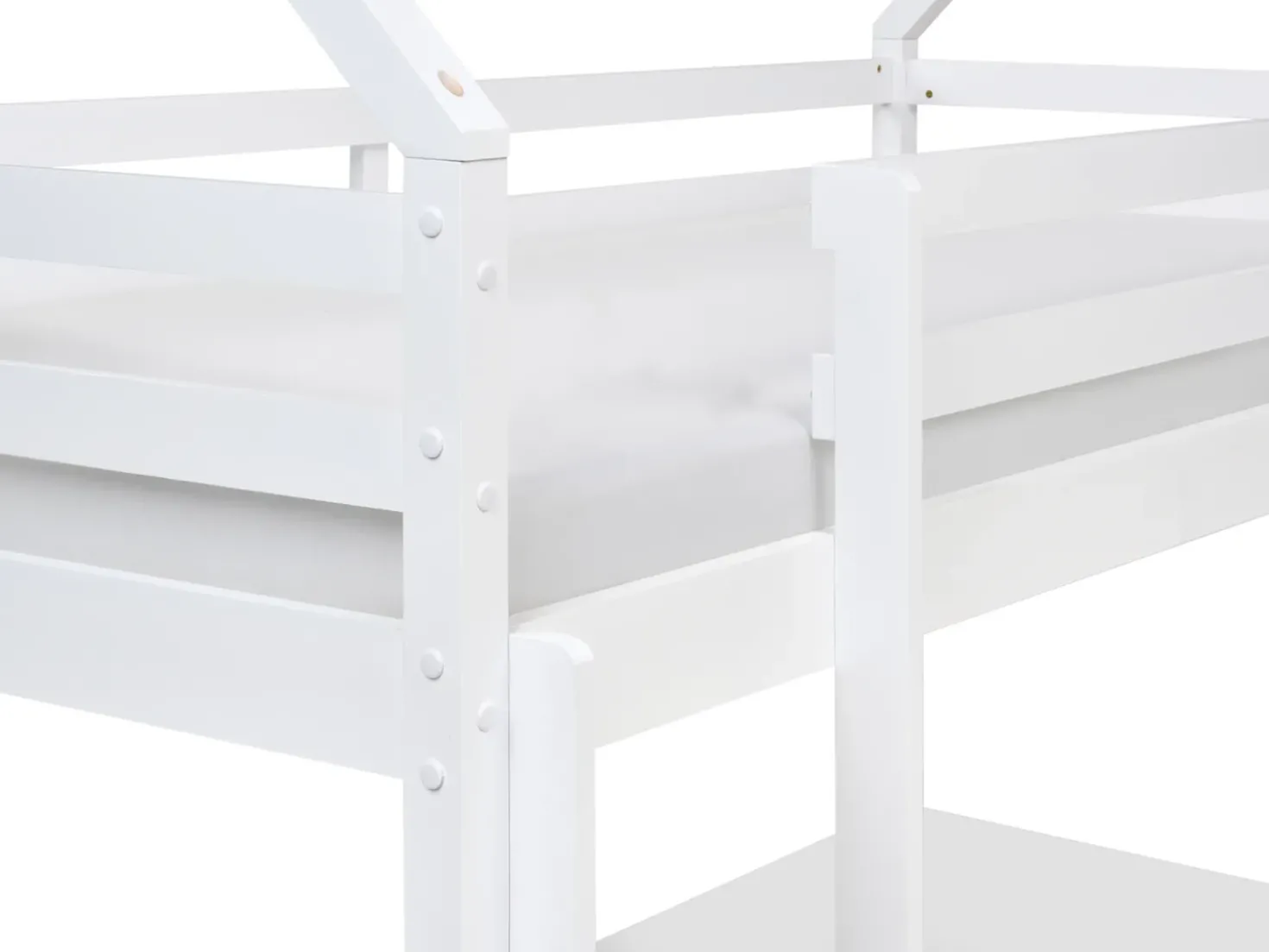 Letto a castello con cassetti Casa Legno di pino TERNAS 90 x 200 cm con contenitore Bianco