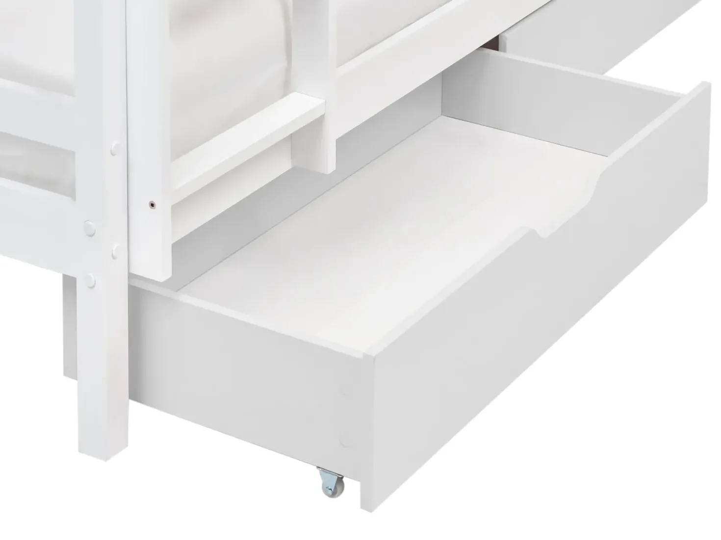 Letto a castello con cassetti Casa Legno di pino TERNAS 90 x 200 cm con contenitore Bianco