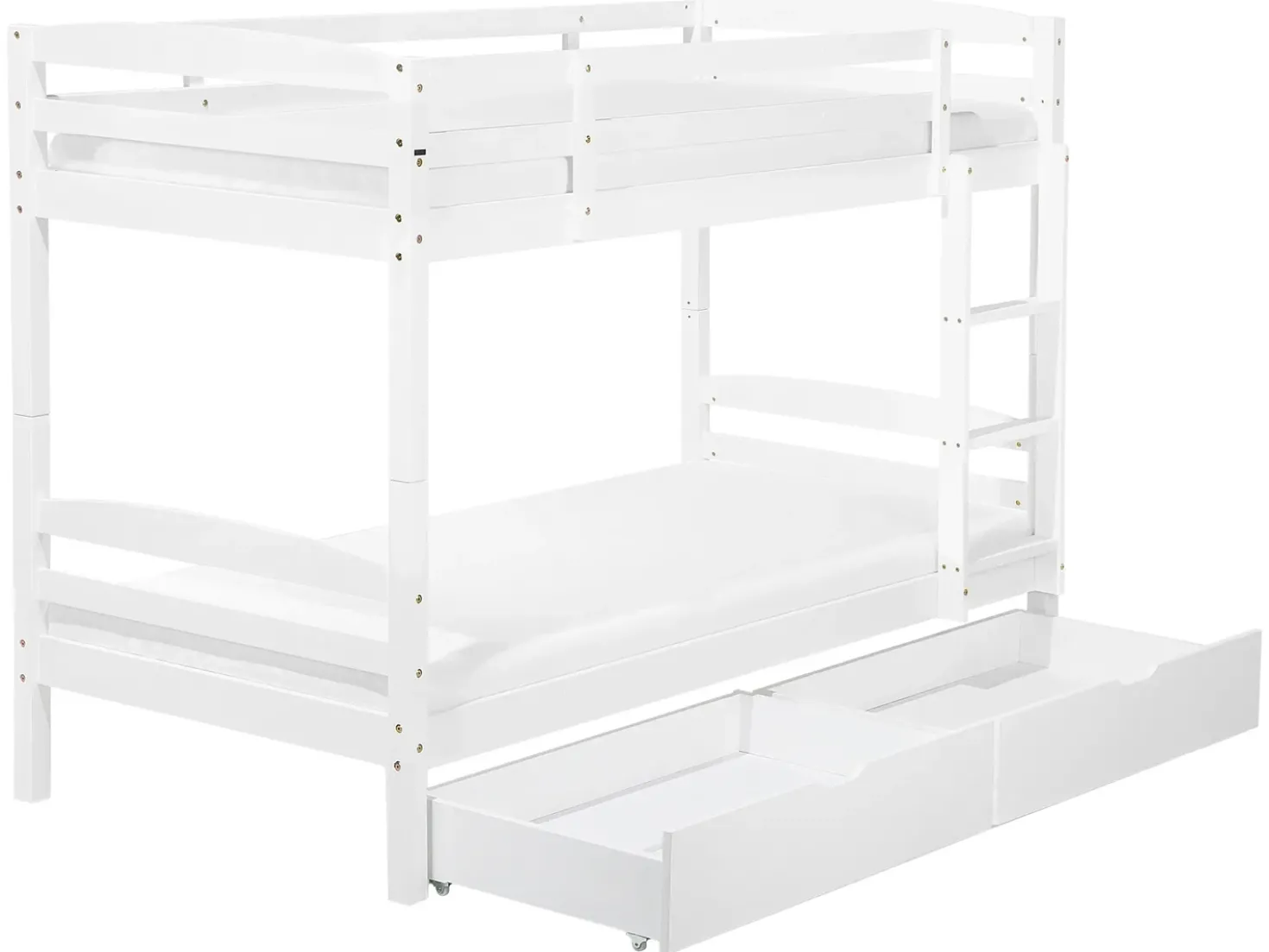 Letto a castello con cassetti Legno di pino REGAT 90 x 200 cm Bianco