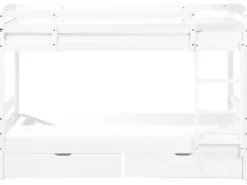 Letto a castello con cassetti Legno di pino REGAT 90 x 200 cm Bianco