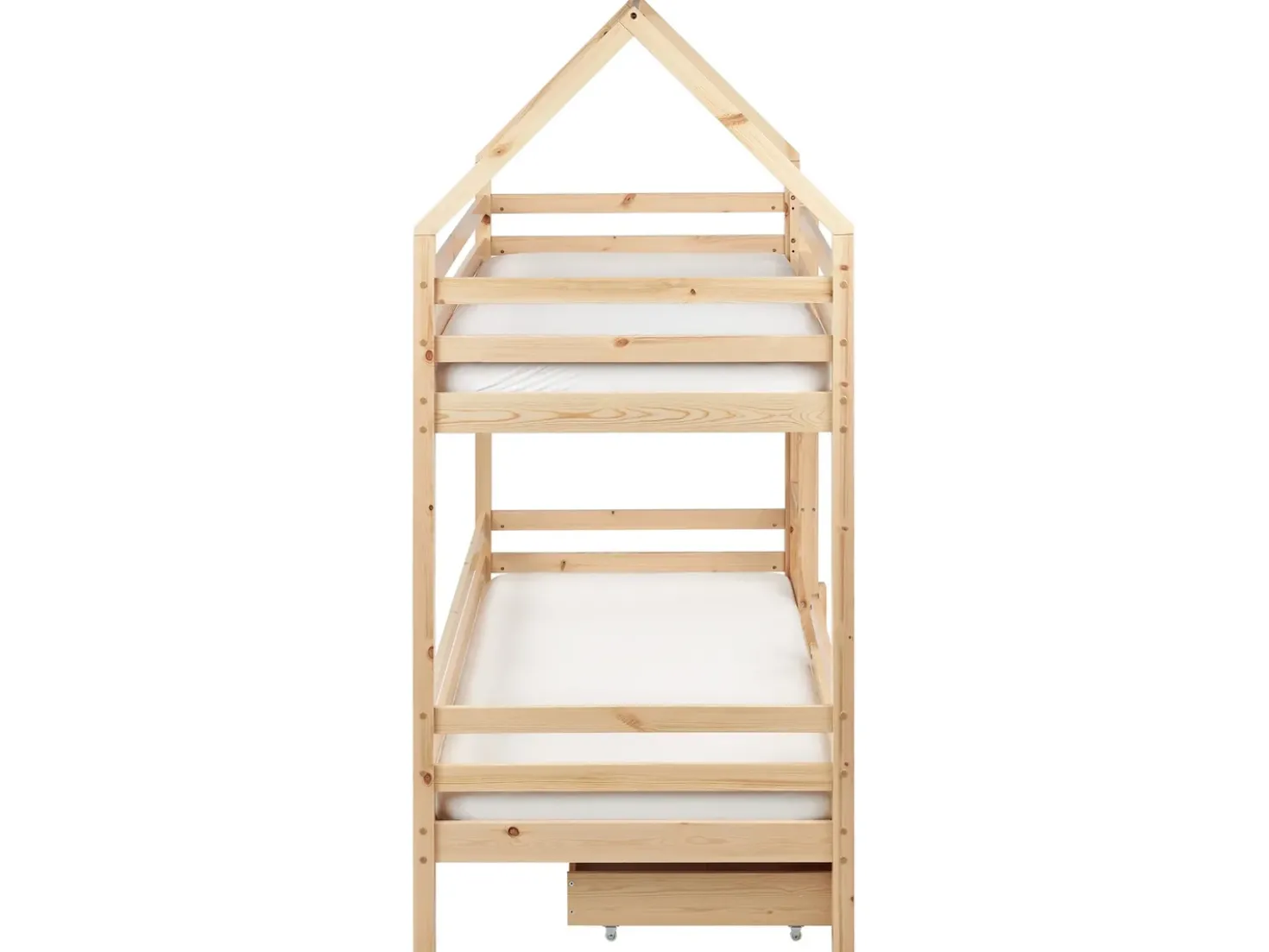 Letto a castello con cassetti Casa Legno di pino GIRGOLS 90 x 200 cm con contenitore Marrone chiaro