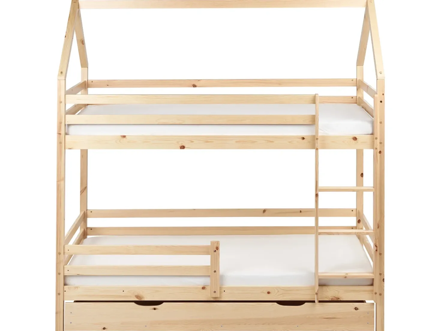 Letto a castello con cassetti Casa Legno di pino GIRGOLS 90 x 200 cm con contenitore Marrone chiaro