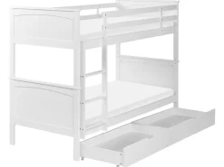 Letto a castello con cassetti Legno di pino ALBON 90 x 200 cm Bianco