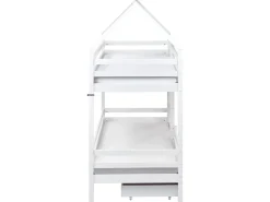 Letto a castello con cassetti Casa Legno di pino GIRGOLS 90 x 200 cm con contenitore Bianco