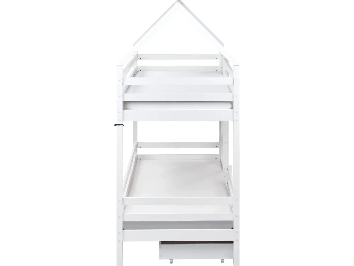 Letto a castello con cassetti Casa Legno di pino GIRGOLS 90 x 200 cm con contenitore Bianco