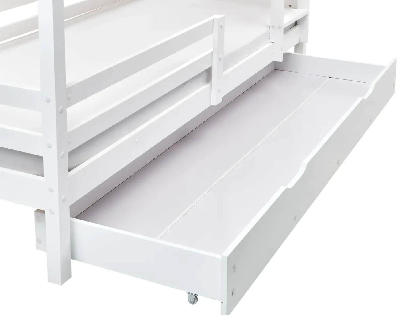 Letto a castello con cassetti Casa Legno di pino GIRGOLS 90 x 200 cm con contenitore Bianco