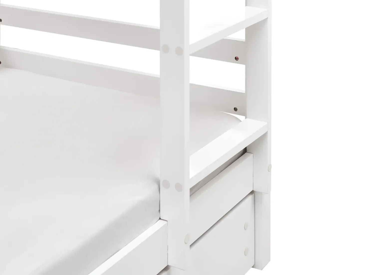 Letto a castello con cassetti Casa Legno di pino GIRGOLS 90 x 200 cm con contenitore Bianco