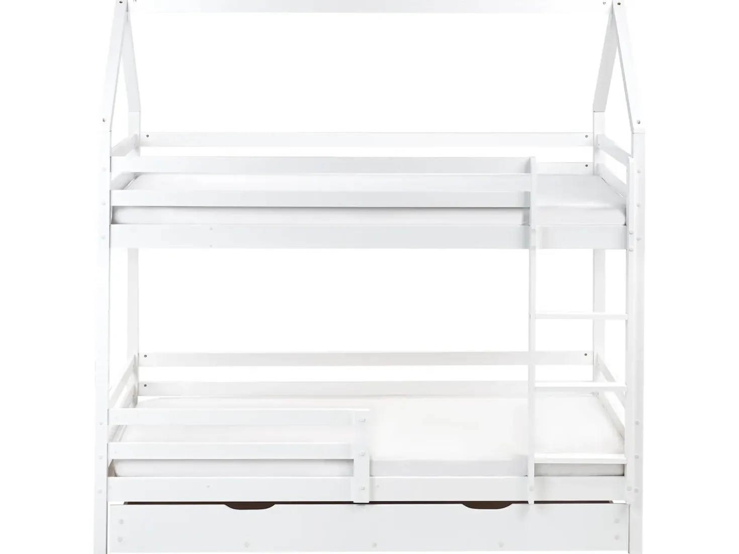 Letto a castello con cassetti Casa Legno di pino GIRGOLS 90 x 200 cm con contenitore Bianco