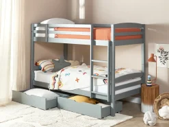 Letto a castello con cassetti Legno di pino REGAT 90 x 200 cm Grigio