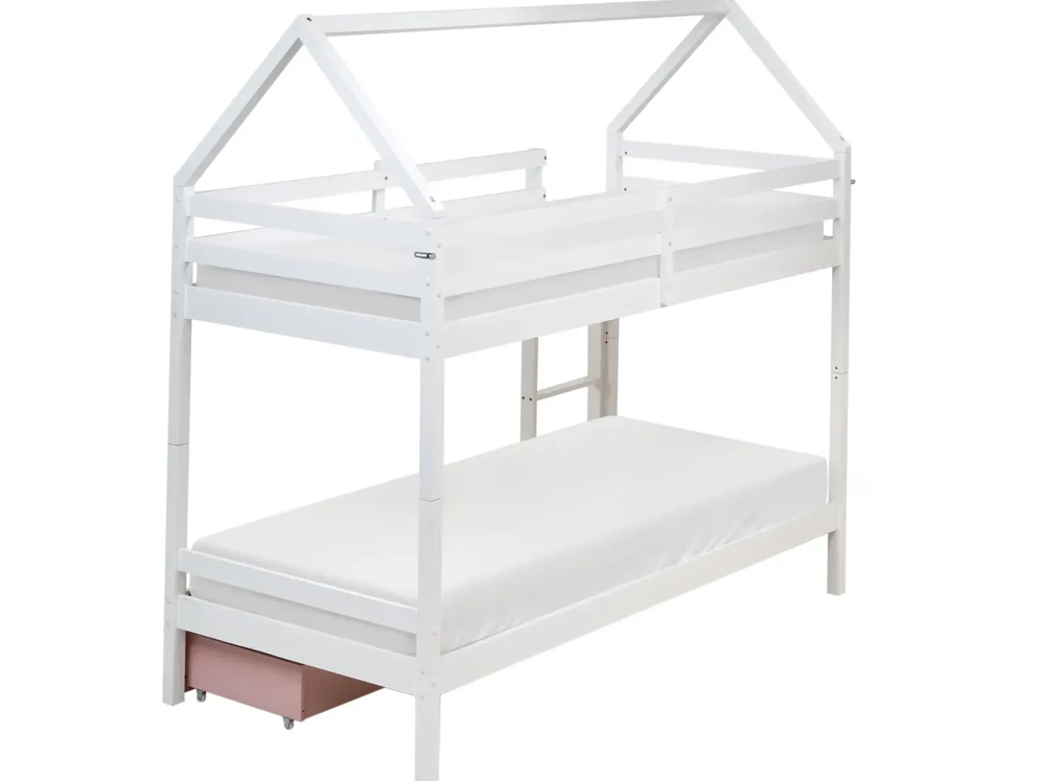 Letto a castello con cassetti Casa Legno di pino TERNAS 90 x 200 cm Rosa