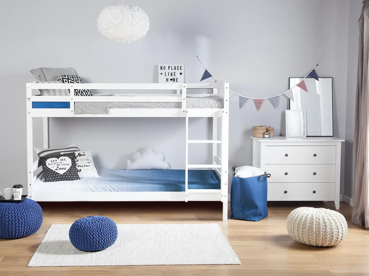 Letto a castello Legno di pino REGAT 90 x 200 cm Bianco