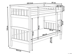 Letto a castello Legno di pino REVIN 90 x 200 cm Marrone chiaro