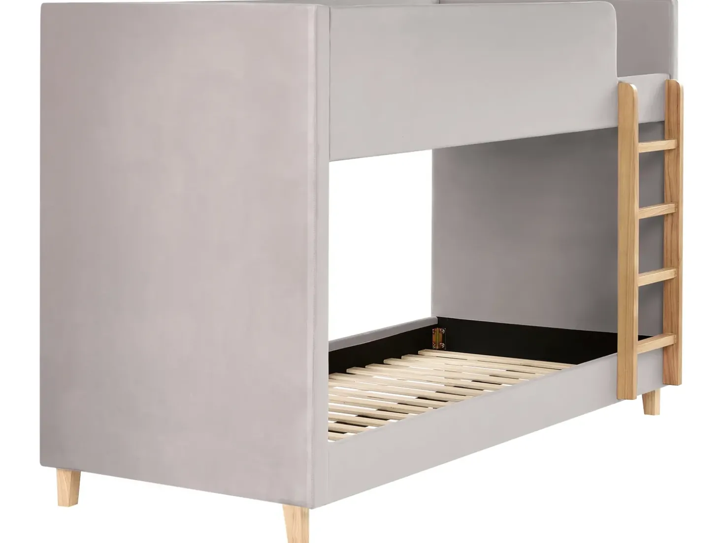 Letto a castello Velluto CHOCQUES 90 x 200 cm Grigio chiaro