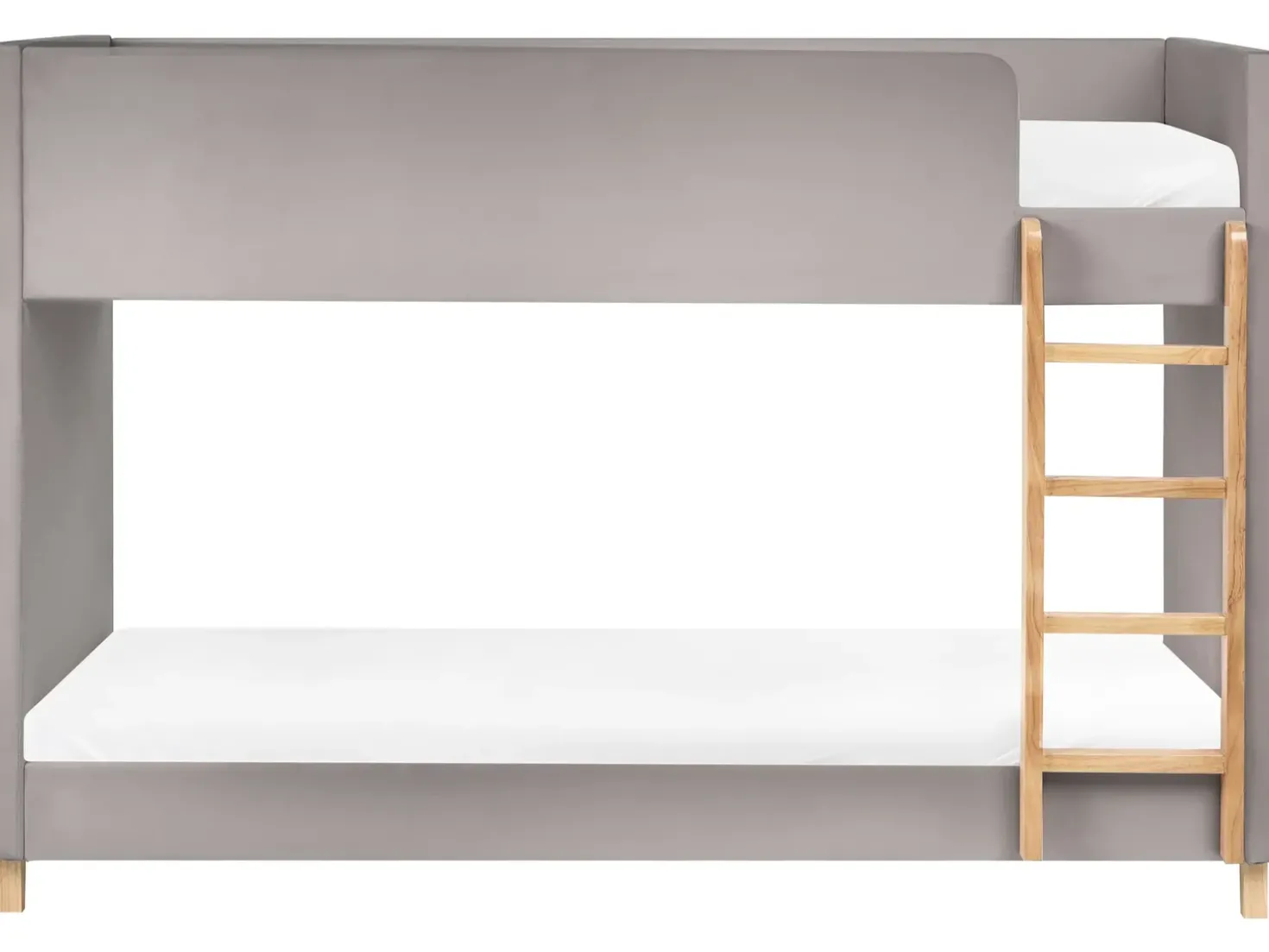 Letto a castello Velluto CHOCQUES 90 x 200 cm Grigio chiaro