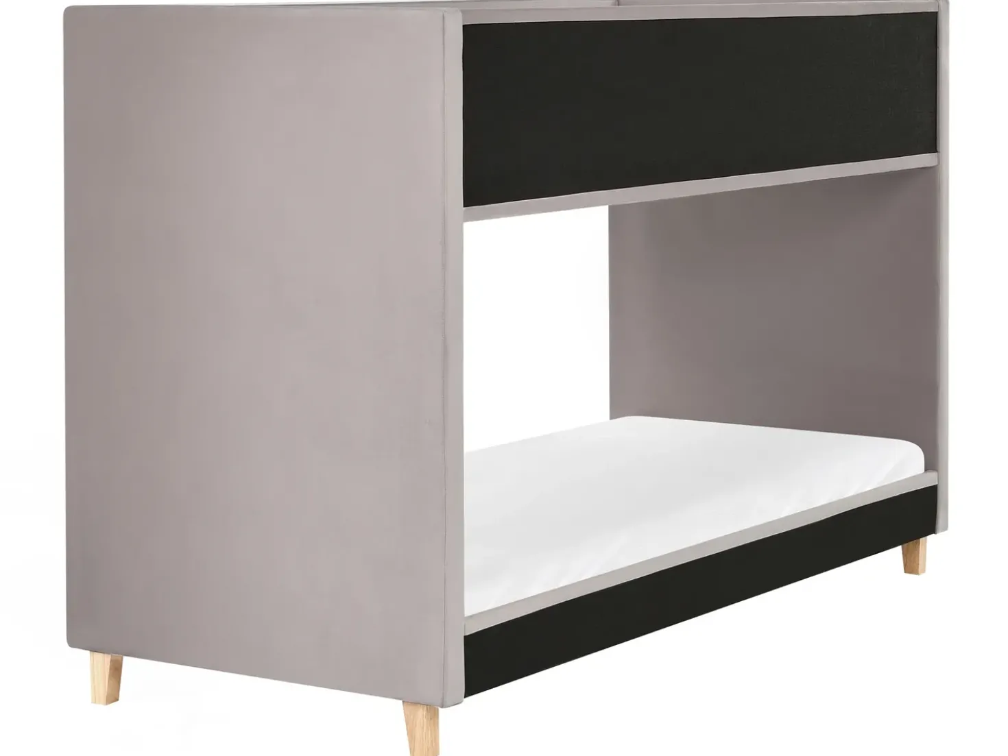 Letto a castello Velluto CHOCQUES 90 x 200 cm Grigio chiaro