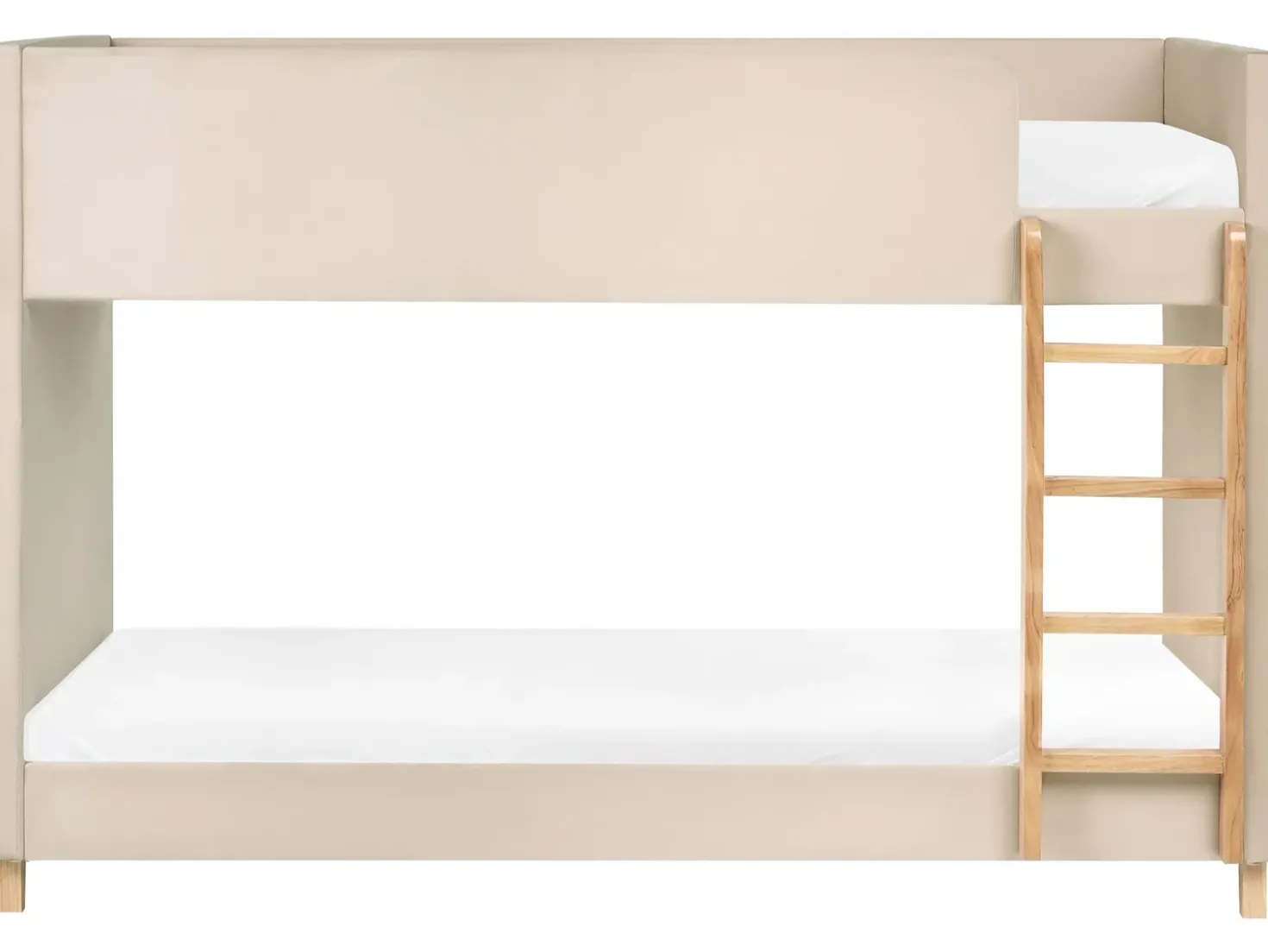 Letto a castello Velluto CHOCQUES 90 x 200 cm Beige chiaro