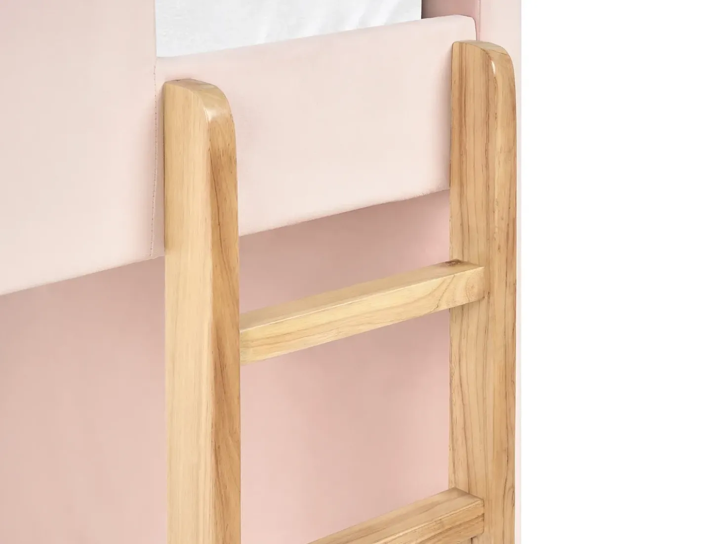 Letto a castello Velluto CHOCQUES 90 x 200 cm Rosa pastello