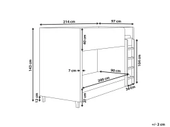 Letto a castello Velluto CHOCQUES 90 x 200 cm Rosa pastello