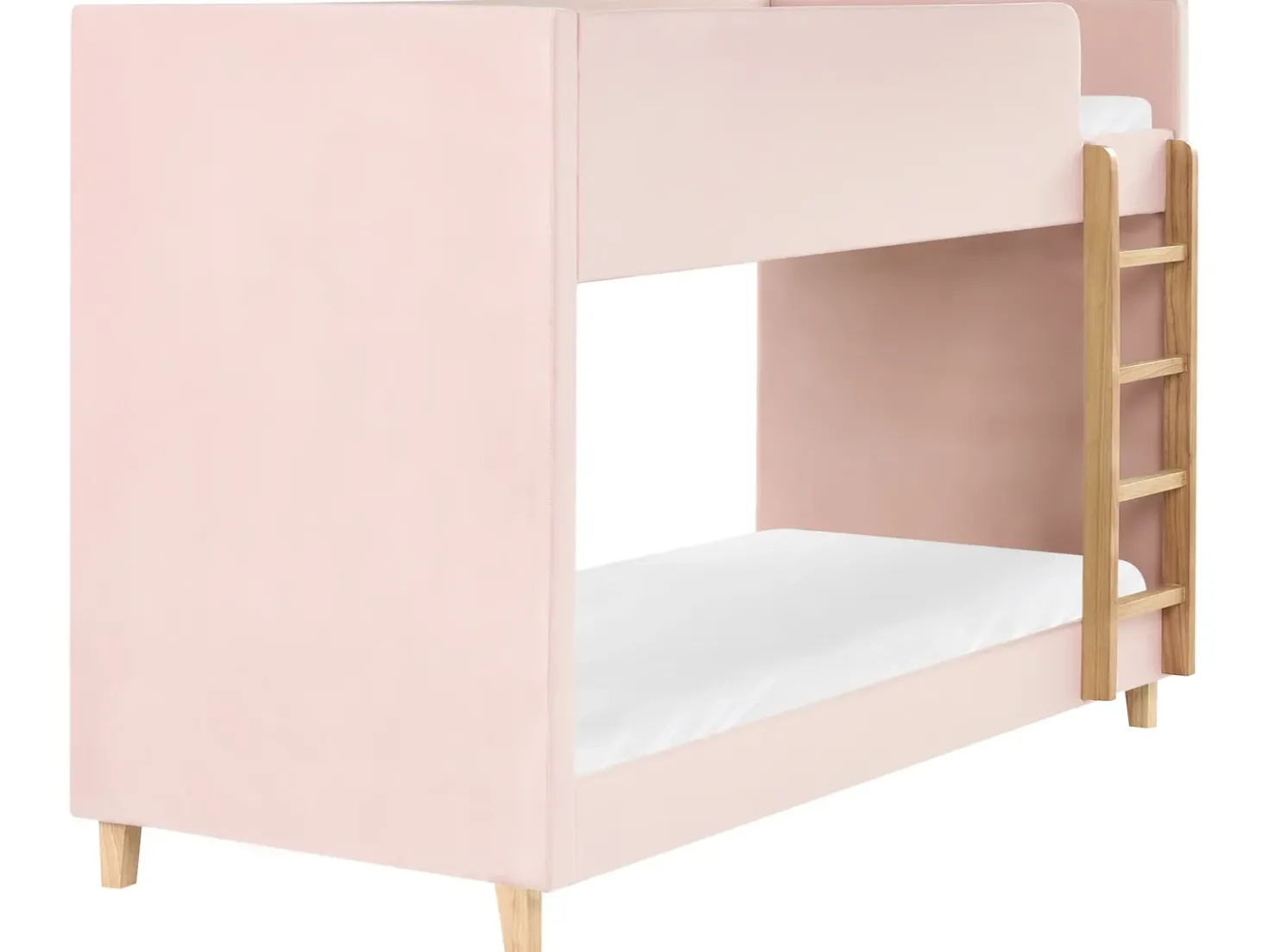 Letto a castello Velluto CHOCQUES 90 x 200 cm Rosa pastello