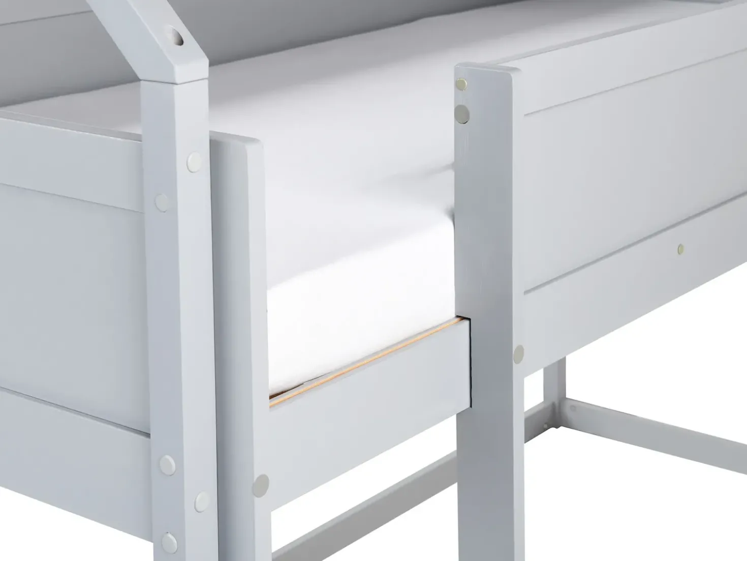 Letto a mezza altezza Casa Legno di pino DIENNE 90 x 200 cm Grigio