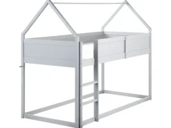 Letto a mezza altezza Casa Legno di pino DIENNE 90 x 200 cm Grigio