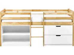 Letto a mezza altezza Legno SUSVILLE 90 x 200 cm Marrone chiaro