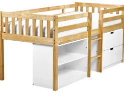 Letto a mezza altezza Legno SUSVILLE 90 x 200 cm Marrone chiaro