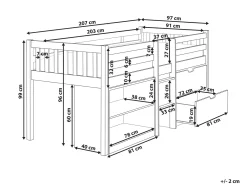 Letto a mezza altezza Legno SUSVILLE 90 x 200 cm Marrone chiaro